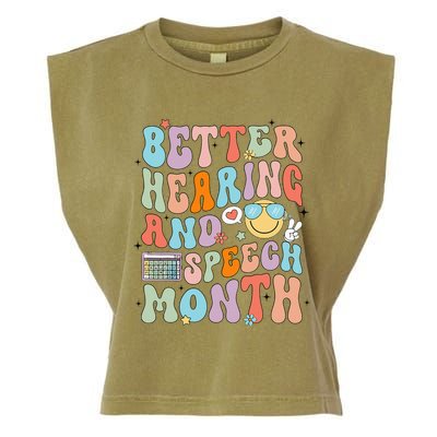 Retro Better Hearing And Speech Month Speech Pathologist Slp Garment-Dyed Women's Muscle Tee