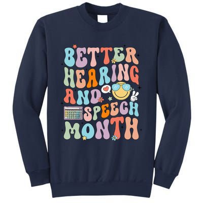 Retro Better Hearing And Speech Month Speech Pathologist Slp Sweatshirt