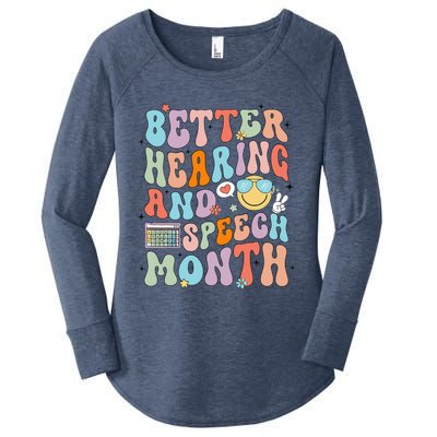 Retro Better Hearing And Speech Month Speech Pathologist Slp Women's Perfect Tri Tunic Long Sleeve Shirt