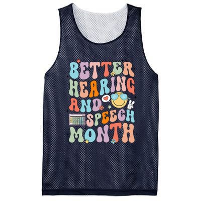 Retro Better Hearing And Speech Month Speech Pathologist Slp Mesh Reversible Basketball Jersey Tank