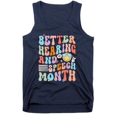 Retro Better Hearing And Speech Month Speech Pathologist Slp Tank Top