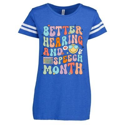 Retro Better Hearing And Speech Month Speech Pathologist Slp Enza Ladies Jersey Football T-Shirt