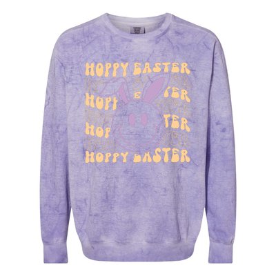 Retro Bunny Hoppy Easter Colorblast Crewneck Sweatshirt