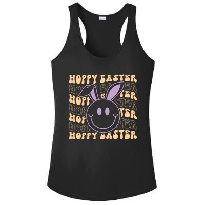 Retro Bunny Hoppy Easter Ladies PosiCharge Competitor Racerback Tank