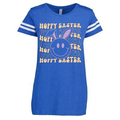 Retro Bunny Hoppy Easter Enza Ladies Jersey Football T-Shirt