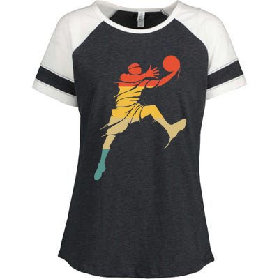 Retro Basketball Hoops Streetball - Vintage Basketball Enza Ladies Jersey Colorblock Tee