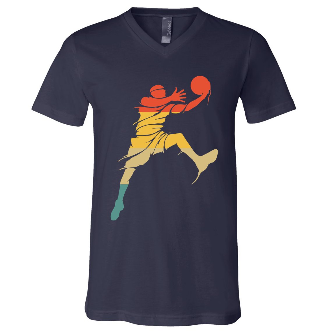 Retro Basketball Hoops Streetball - Vintage Basketball V-Neck T-Shirt