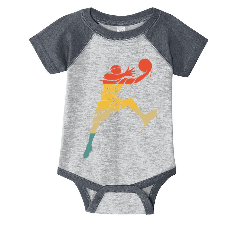 Retro Basketball Hoops Streetball - Vintage Basketball Infant Baby Jersey Bodysuit
