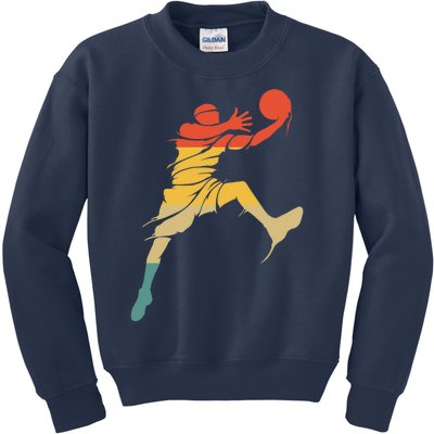 Retro Basketball Hoops Streetball - Vintage Basketball Kids Sweatshirt