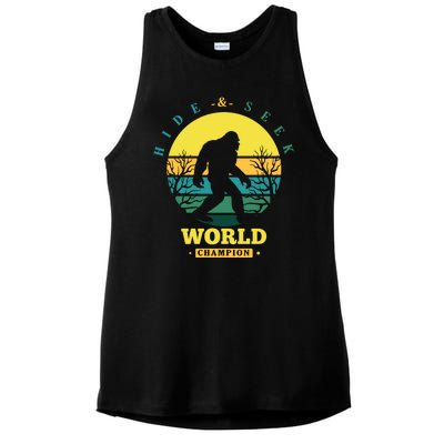 Retro Bigfoot Hide And Seek World Champion Ladies PosiCharge Tri-Blend Wicking Tank