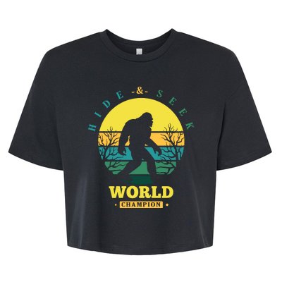 Retro Bigfoot Hide And Seek World Champion Bella+Canvas Jersey Crop Tee