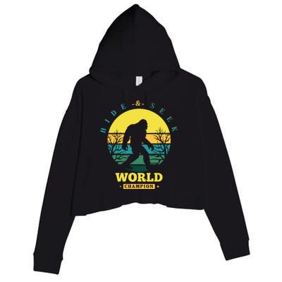 Retro Bigfoot Hide And Seek World Champion Crop Fleece Hoodie