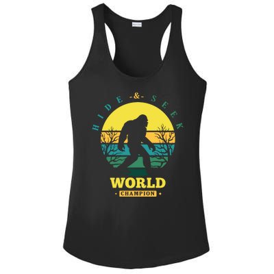 Retro Bigfoot Hide And Seek World Champion Ladies PosiCharge Competitor Racerback Tank