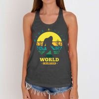 Retro Bigfoot Hide And Seek World Champion Women's Knotted Racerback Tank