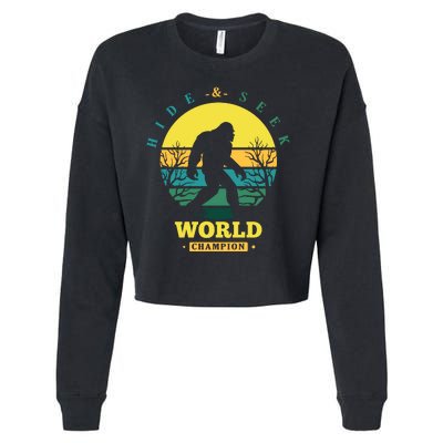 Retro Bigfoot Hide And Seek World Champion Cropped Pullover Crew