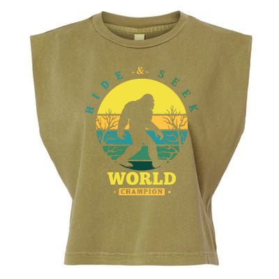 Retro Bigfoot Hide And Seek World Champion Garment-Dyed Women's Muscle Tee