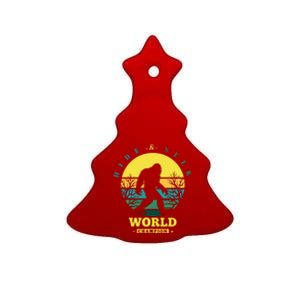 Retro Bigfoot Hide And Seek World Champion Ceramic Tree Ornament