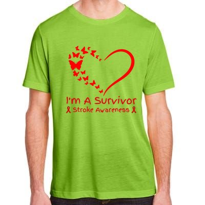 Red Butterfly Heart IM A Survivor Stroke Awareness Month Meaningful Gift Adult ChromaSoft Performance T-Shirt