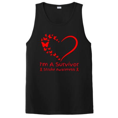 Red Butterfly Heart IM A Survivor Stroke Awareness Month Meaningful Gift PosiCharge Competitor Tank