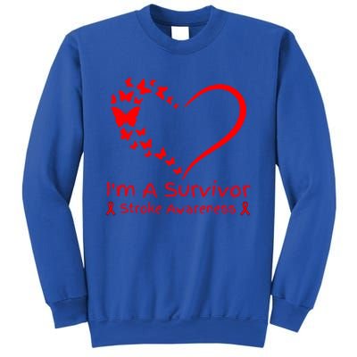 Red Butterfly Heart IM A Survivor Stroke Awareness Month Meaningful Gift Sweatshirt