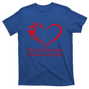 Red Butterfly Heart IM A Survivor Stroke Awareness Month Meaningful Gift T-Shirt