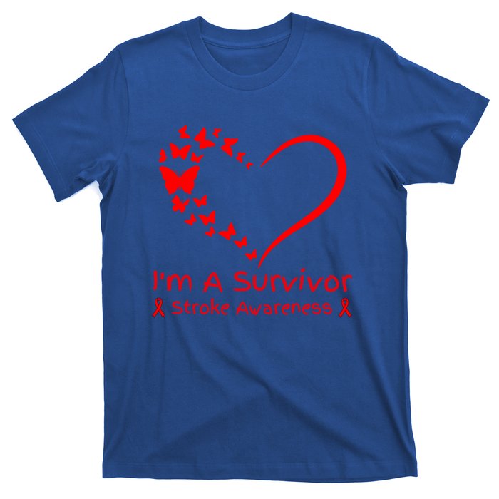 Red Butterfly Heart IM A Survivor Stroke Awareness Month Meaningful Gift T-Shirt