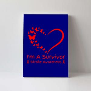 Red Butterfly Heart IM A Survivor Stroke Awareness Month Meaningful Gift Canvas