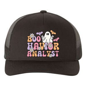 Retro Boo Havior Analyst ABA Therpist BCBA Halloween Ghost Yupoong Adult 5-Panel Trucker Hat