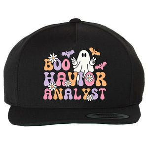 Retro Boo Havior Analyst ABA Therpist BCBA Halloween Ghost Wool Snapback Cap