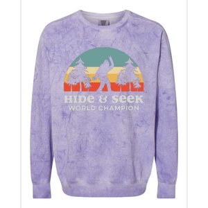 Retro Bigfoot Hide &Amp; Seek World Champion Colorblast Crewneck Sweatshirt