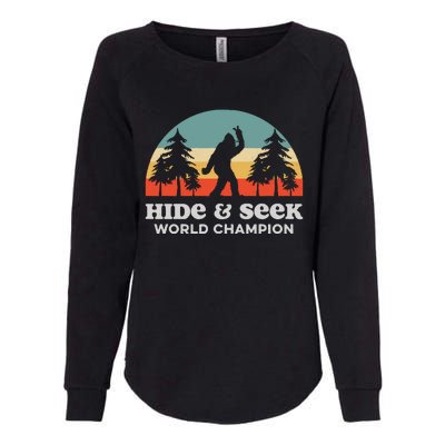 Retro Bigfoot Hide &Amp; Seek World Champion Womens California Wash Sweatshirt