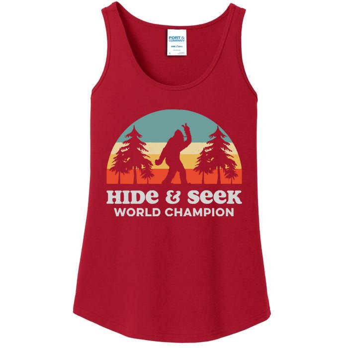 Retro Bigfoot Hide &Amp; Seek World Champion Ladies Essential Tank