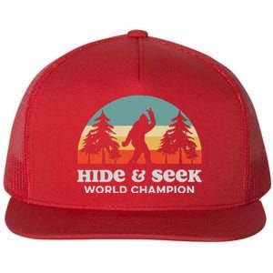 Retro Bigfoot Hide &Amp; Seek World Champion Flat Bill Trucker Hat