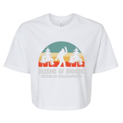 Retro Bigfoot Hide &Amp; Seek World Champion Bella+Canvas Jersey Crop Tee