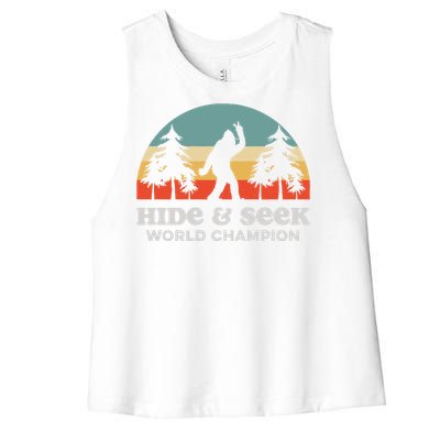 Retro Bigfoot Hide &Amp; Seek World Champion Women's Racerback Cropped Tank