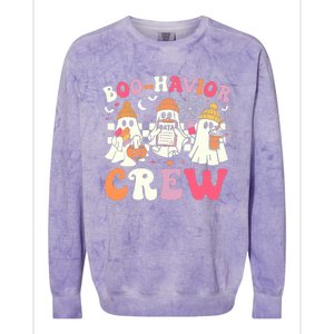 Retro Boo Havior Crew Behavior Analyst Halloween Aba Rbt Colorblast Crewneck Sweatshirt