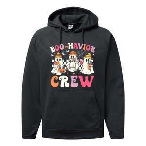 Retro Boo Havior Crew Behavior Analyst Halloween Aba Rbt Performance Fleece Hoodie