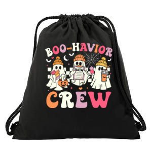 Retro Boo Havior Crew Behavior Analyst Halloween Aba Rbt Drawstring Bag