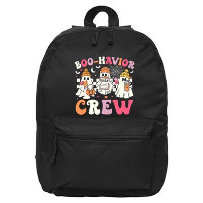 Retro Boo Havior Crew Behavior Analyst Halloween Aba Rbt 16 in Basic Backpack