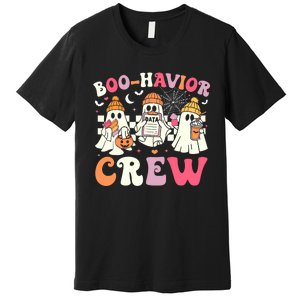 Retro Boo Havior Crew Behavior Analyst Halloween Aba Rbt Premium T-Shirt