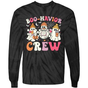 Retro Boo Havior Crew Behavior Analyst Halloween Aba Rbt Tie-Dye Long Sleeve Shirt