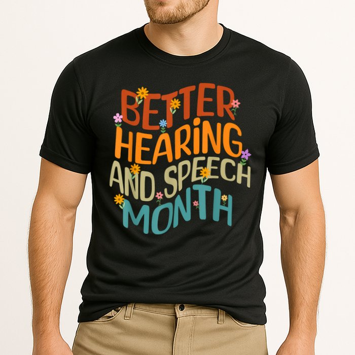 Retro Better Hearing And Speech Month Speech Pathologist SLP Performance Shirt