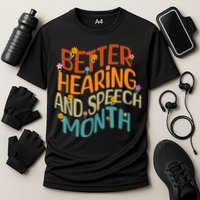 Retro Better Hearing And Speech Month Speech Pathologist SLP Performance Shirt