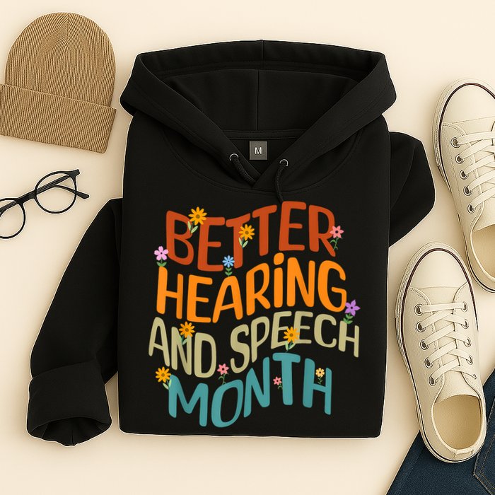 Retro Better Hearing And Speech Month Speech Pathologist SLP Hoodie