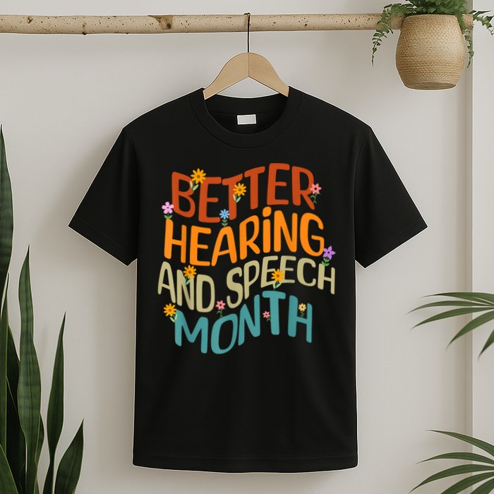 Retro Better Hearing And Speech Month Speech Pathologist SLP T-Shirt