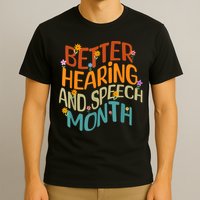 Retro Better Hearing And Speech Month Speech Pathologist SLP T-Shirt