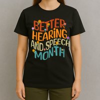 Retro Better Hearing And Speech Month Speech Pathologist SLP T-Shirt