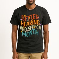 Retro Better Hearing And Speech Month Speech Pathologist SLP Tall T-Shirt