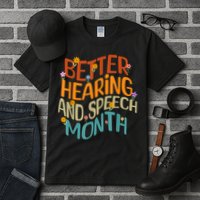 Retro Better Hearing And Speech Month Speech Pathologist SLP Tall T-Shirt