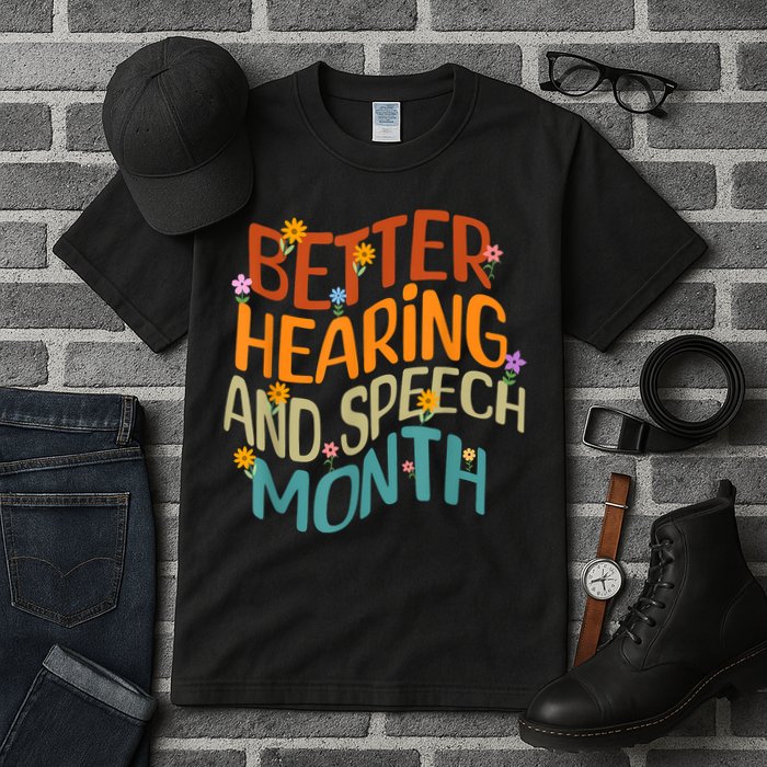 Retro Better Hearing And Speech Month Speech Pathologist SLP Tall T-Shirt